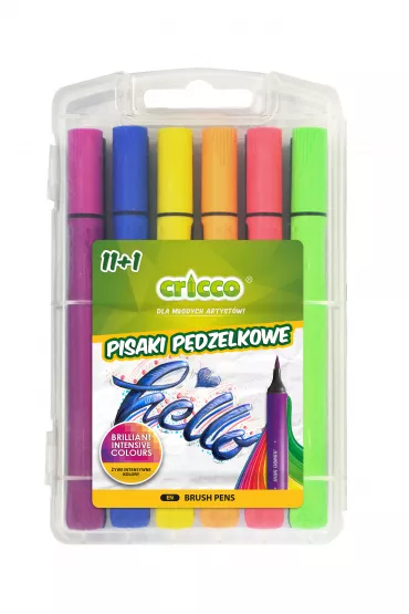 Cricco Flamastry p�dzelkowe 12 szt.