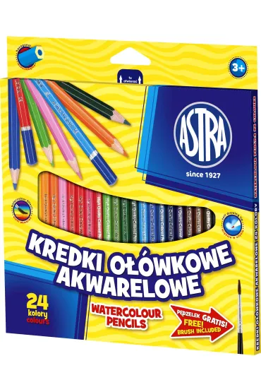 Pakiet dla przedszkolaka. Blok rysunkowy A4 Bambino Pastel, Kredki o��wkowe akwarelowe, Farby akwarelowe - Pakiety na nagrody