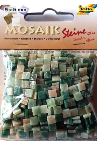 Mozaika kamyczki marmurkowe 5x5mm zielona Galeria Hobby