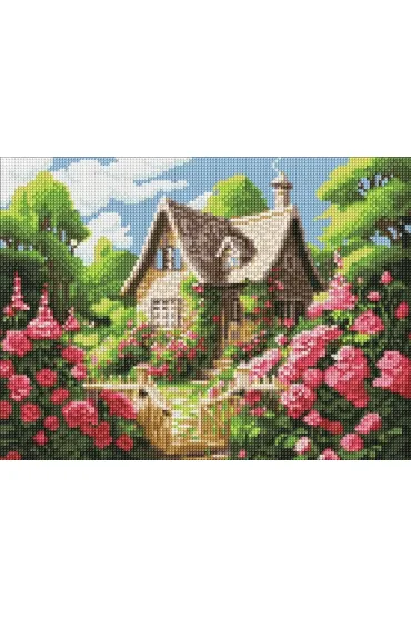 Ideyka Diamentowa mozaika - Przytulny domek 30x40cm