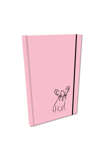 Bee-bee Notes A5 g�adki z gumk� Soft Touch lakier UV buldog r� pastel