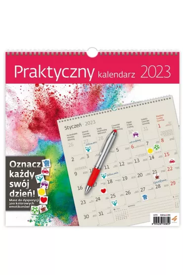 Kalendarz 2023 Praktyczny 30x30 z naklejkami