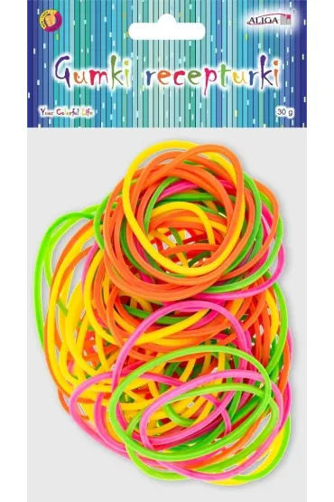 Aliga Gumki recepturki neonowe 3,8cm 30g