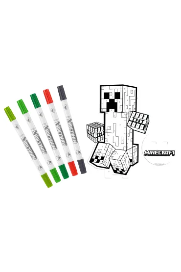Zestaw figurka 2D Minecraft + mazaki MC00057
