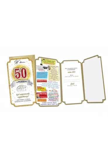 Kukartka Karnet Urodziny 50