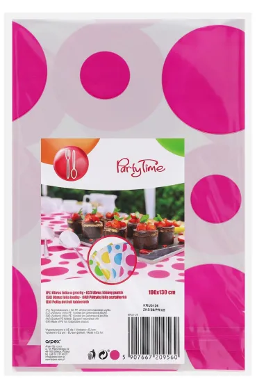 Obrus foliowy 100x130 cm grochy r�owe ARPEX DO9560ROZ