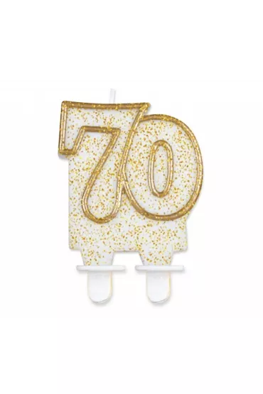 Godan �wieczka cyferka 70, z�oty kontur
