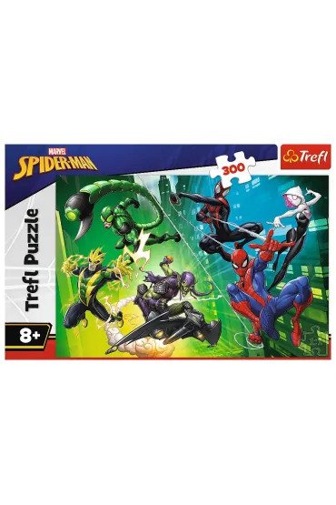 Puzzle 300 W paj�czej sieci Spiderman TREFL