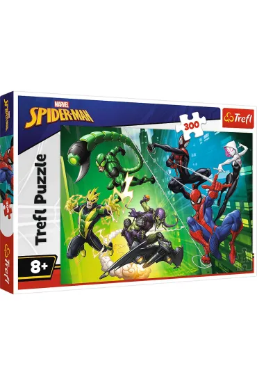 Puzzle 300 W paj�czej sieci Spiderman TREFL