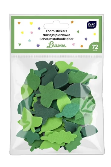 Interdruk Naklejki piankowe samoprzylepne Leaves 72 szt.