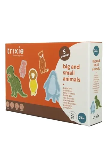 Puzzle Du�e i ma�e zwierz�ta 5 uk�adanek Trixie Baby