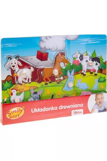 Puzzle Uk�adanka drewniana w Zagrodzie 8el. SMILY PLAY SPW83603AN
