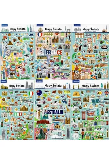 Avanti Naklejki edukacyjne Mapy �wiata, 1 szt