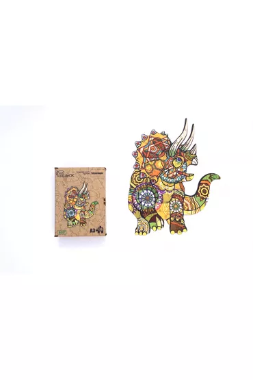 Puzzle drewniane eko 130 el. Triceratops A3 Maksik