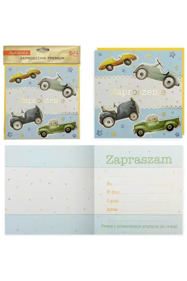 Kukartka Zaproszenie Urodziny 5 szt.