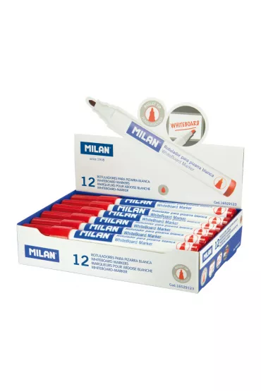 Milan Marker do tablic, okr�g�a ko�c�wka czerwony 12 szt.