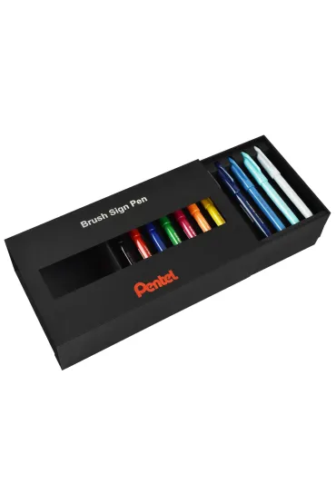 Pentel Zestaw pisak�w p�dzelkowych do kaligrafii i liternictwa Brush SES15C-ST36PL  36 sztuk