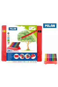 Milan Kredki owkowe trjktne Flexi Box 24 kolorw