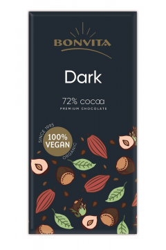 Bonvita Czekolada gorzka 72 % fair trade bezglutenowa 100 g Bio