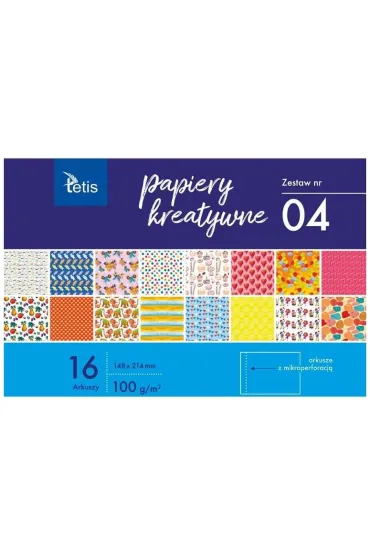 Tetis Papiery kreatywne A5 zestaw 4 16 kartek