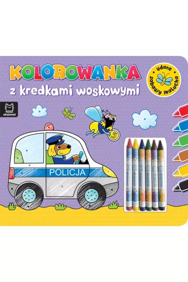 Kolorowanka z kredkami woskowymi. Udane zabawy malucha. Ksi��eczka fioletowa
