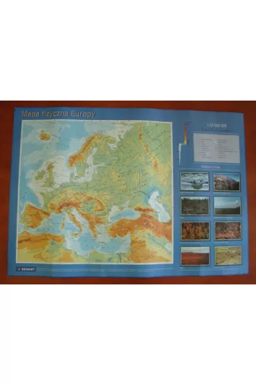 Europa mapa fizyczna i polityczna 1:15 000 000