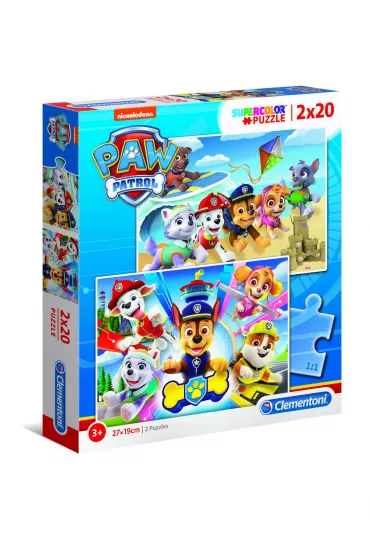 Puzzle 2 x 20 el. Supercolor. Paw Patrol Clementoni