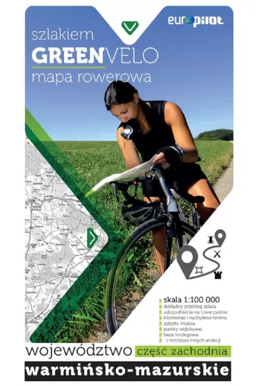 GREENVELO mapa tras rowerowych wojew�dztwo warmi�sko-mazurskie cz�� zachodnia