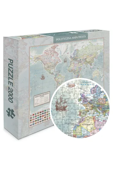 Puzzle 2000 el. �wiat polityczny m. stylizowana ArtGlob