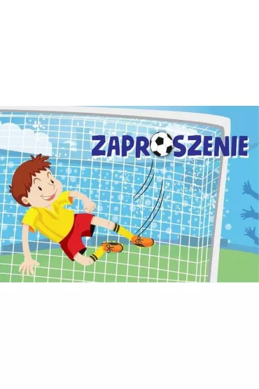 Kukartka Zaproszenie ZZ-069 Pi�karz, bramka 5 szt.