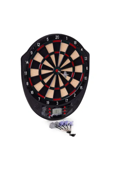 Elektroniczna tarcza do darta gry w rzutki lotki tablica LCD 41 cm 26 gier zestaw 6 rzutek Multistore