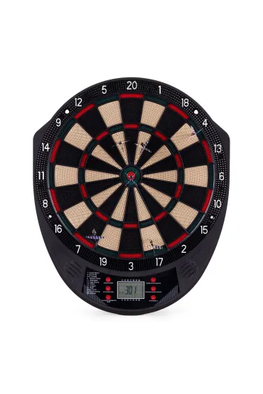 Elektroniczna tarcza do darta gry w rzutki lotki tablica LCD 41 cm 26 gier zestaw 6 rzutek Multistore