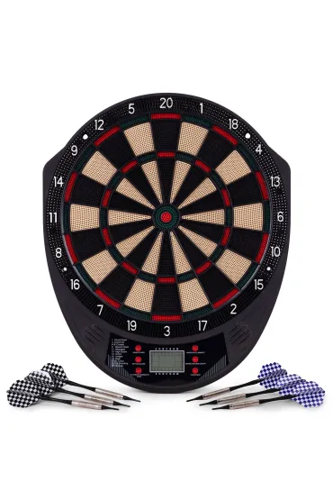 Elektroniczna tarcza do darta gry w rzutki lotki tablica LCD 41 cm 26 gier zestaw 6 rzutek Multistore