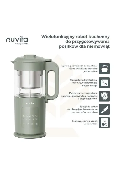 Nuvita Magic Pappa - 7 w 1 wielofunkcyjny robot kuchenny do przygotowywania posi�k�w dla niemowl�t