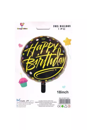 Mk Trade Balon foliowy Happy Birthday, 46 cm BCF-924