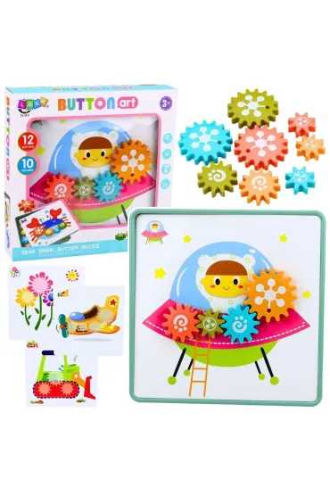 Puzzle kreatywne geometryczne ko�a z�bate 25el. LeanToys