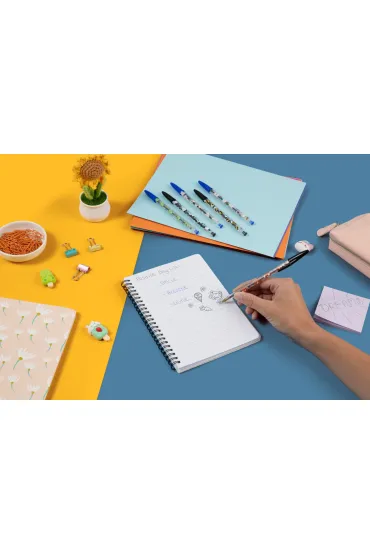 Paczka D�ugopis czarny BIC Cristal Kawaii Decor  20szt.