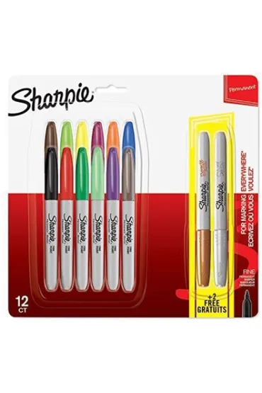 Paper Mate Markery pemanentne Sharpie 12+2 kolory