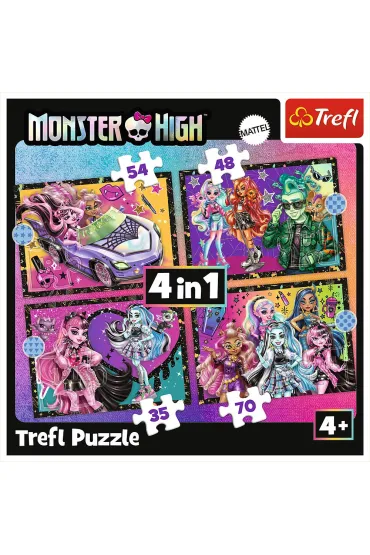 Puzzle 4w1 - Elektryzuj�cy dzie� Monster High (35+48+54+70 el.) Trefl