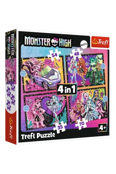 Puzzle 4w1 - Elektryzuj�cy dzie� Monster High (35+48+54+70 el.) Trefl