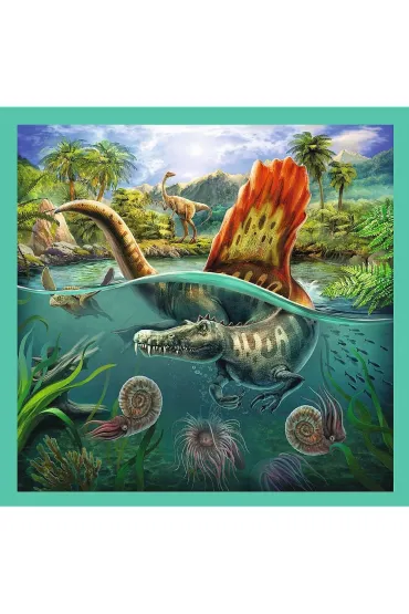 Puzzle 3w1 (20+36+50 el.) Niezwyk�y �wiat dinozaur�w Trefl