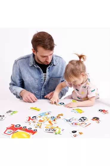 Puzzle progresywne 33 el. Pojazdy na budowie Bright Junior Media