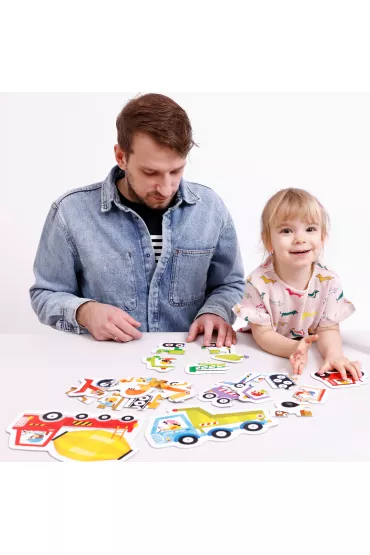 Puzzle progresywne 33 el. Pojazdy na budowie Bright Junior Media