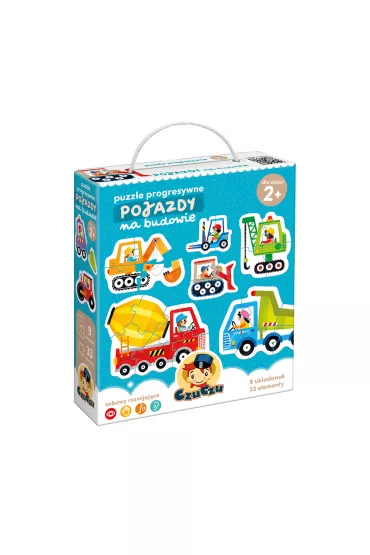 Puzzle progresywne 33 el. Pojazdy na budowie Bright Junior Media