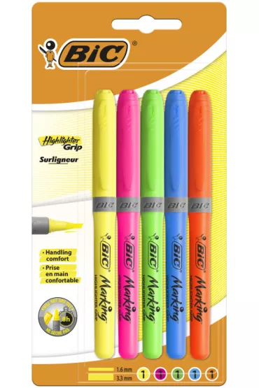 Bic Zakre�lacz Highlighter Grip 5 szt.