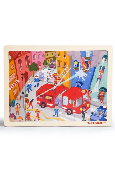 Puzzle drewniane 24 el. stra�acy Brimarex