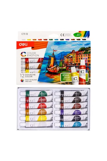 Deli Farby gwaszowe tuba 12 x 12 ml