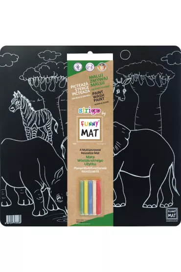 Strigo Funny Mat Black - Safari + kreda 40x40 cm