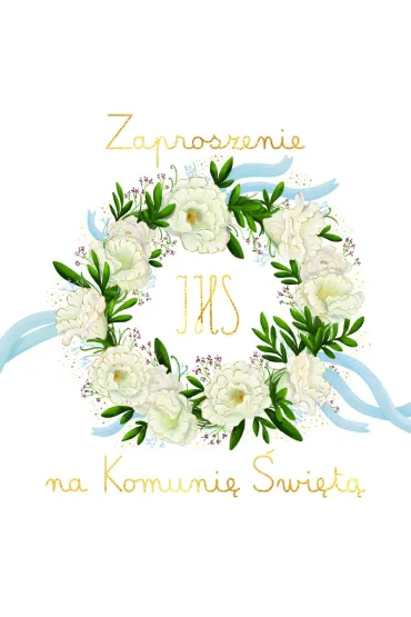 Henry Zaproszenie Komunia wianuszek 5 szt.