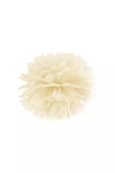 PartyDeco Pompon bibu�owy kremowy 25cm